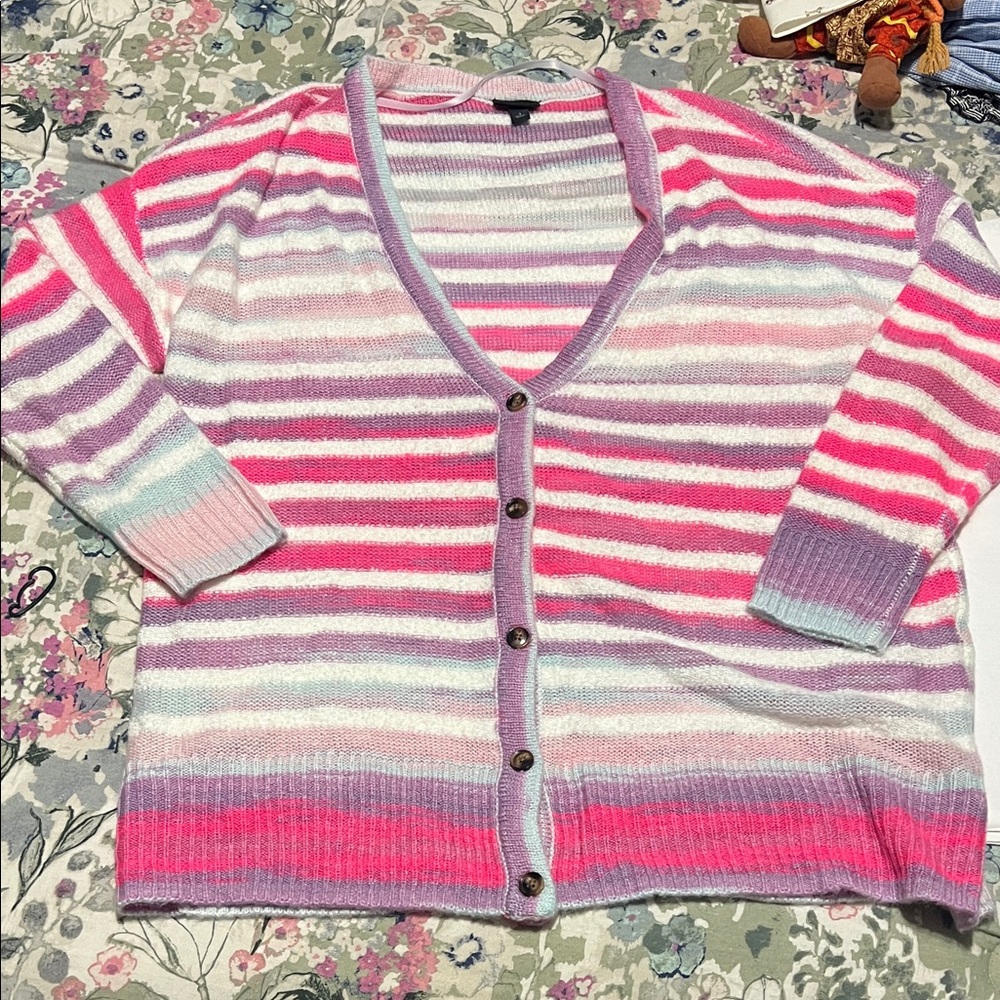 Striped Pink and Purple Torrids Women's Sweater